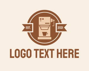 Shop - Coffee Machine Cafe Badge logo design