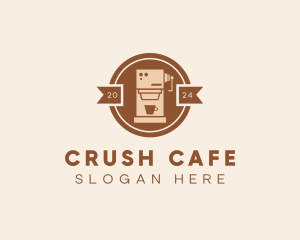 Coffee Machine Cafe Badge logo design