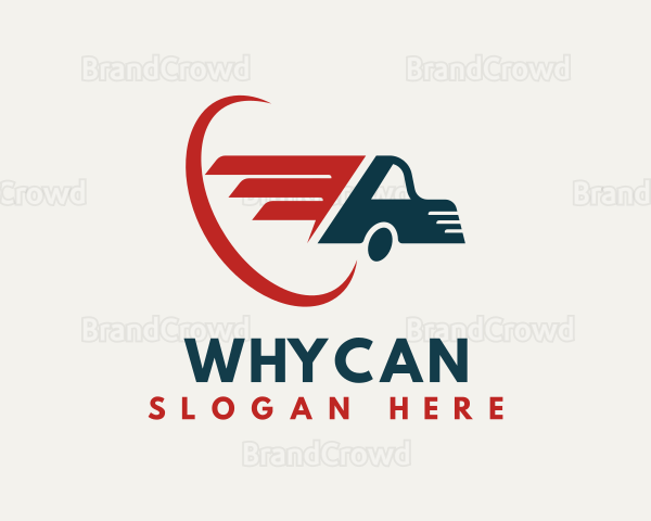 Fast Courier Transport Truck Logo