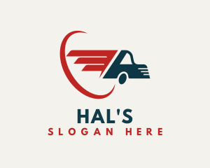 Fast Courier Transport Truck Logo