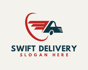 Fast Courier Transport Truck logo design