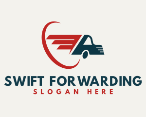 Fast Courier Transport Truck logo design