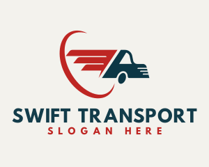 Fast Courier Transport Truck logo design