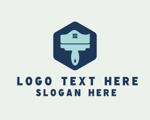 Hexagon - Paint Brush House logo design