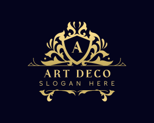 Deco - Luxury Floral Shield logo design