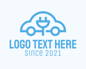 Automobile - Blue Electric Car logo design