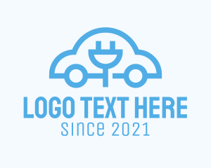 Clean Energy - Blue Electric Car logo design