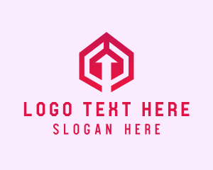 Upload - Modern Arrow Hexagon logo design