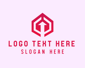 Upload - Modern Arrow Hexagon logo design