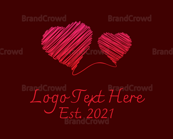 Red Scribble Hearts Logo