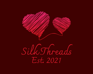 Red Scribble Hearts logo design