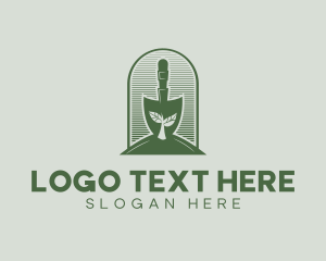 Sustainability - Shovel Planting Yard logo design