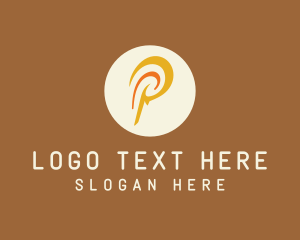 Round - Polynesian Letter P logo design
