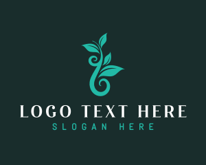 Sustainable - Swirly Leaf Plant logo design