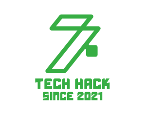 Hack - Green Tech Number 7 logo design