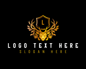 Zoo - Deer Antler Shield logo design