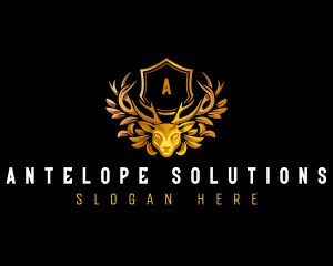 Deer Antler Shield logo design