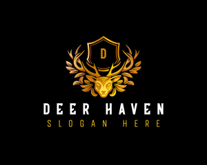 Deer Antler Shield logo design