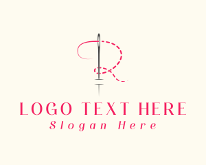 Brand - Tailoring Needle Letter R logo design