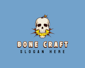 Skeleton - Skeleton Bomb Skull logo design