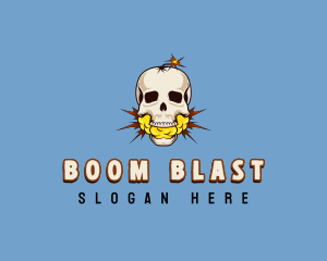 Explosive - Skeleton Bomb Skull logo design