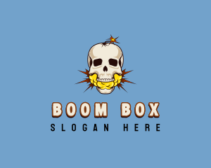 Explosion - Skeleton Bomb Skull logo design