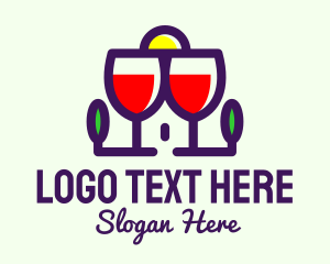 Winery - Red Wine House logo design