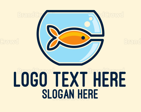 Pet Goldfish Bowl Logo