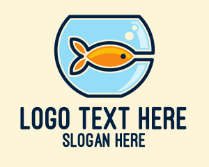 Fish Food - Pet Goldfish Bowl logo design