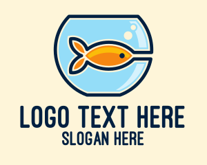 Illustration - Pet Goldfish Bowl logo design