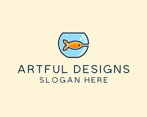 Illustration - Pet Goldfish Bowl logo design