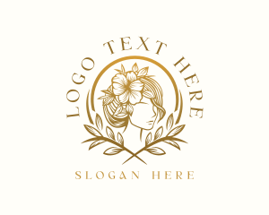 Elegant - Floral Hair Salon logo design