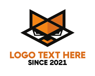 Abstract Geometric Fox logo design