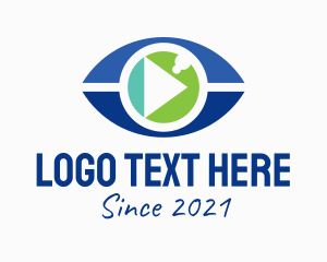 Video Player - Eye Play Button logo design