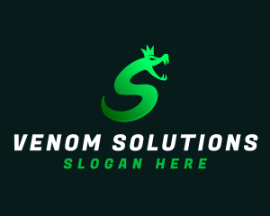 Venom - King Snake Letter S logo design