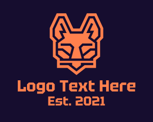 Edgy - Orange Geometric Fox logo design