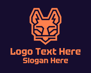 Orange Geometric Fox Logo