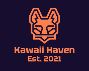 Kawaii - Orange Geometric Fox logo design