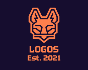 Violet - Orange Geometric Fox logo design