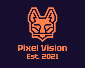 Orange Geometric Fox logo design