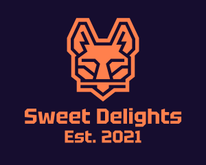 Online Game - Orange Geometric Fox logo design