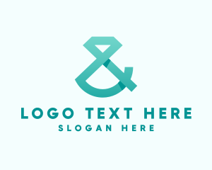 Luxe - Teal Diamond Ampersand logo design