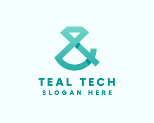 Teal - Teal Diamond Ampersand logo design