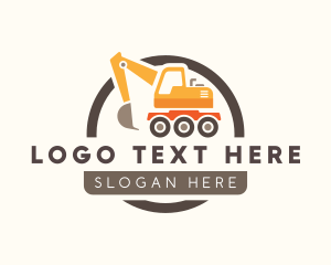 Builder - Excavator Digging Construction logo design