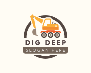 Excavator Digging Construction logo design