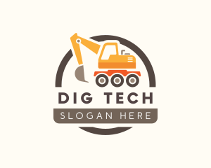 Excavator Digging Construction logo design