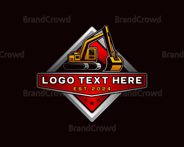 Backhoe Ecavator Construction Logo