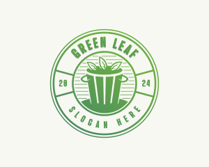 Eco Leaf Trash logo design