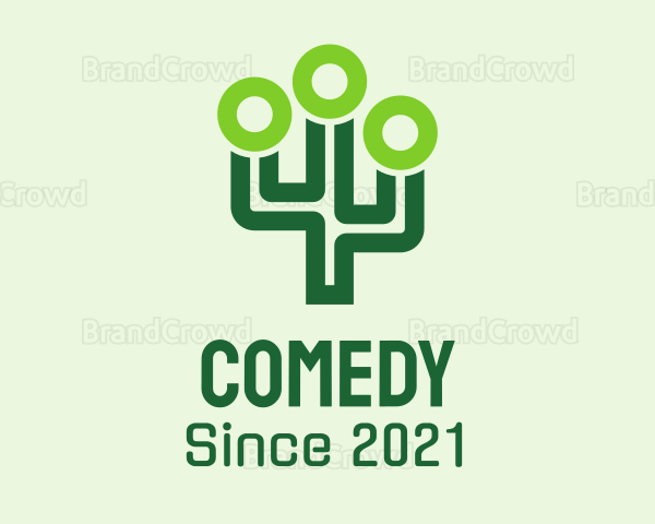 Green Digital Cactus Logo