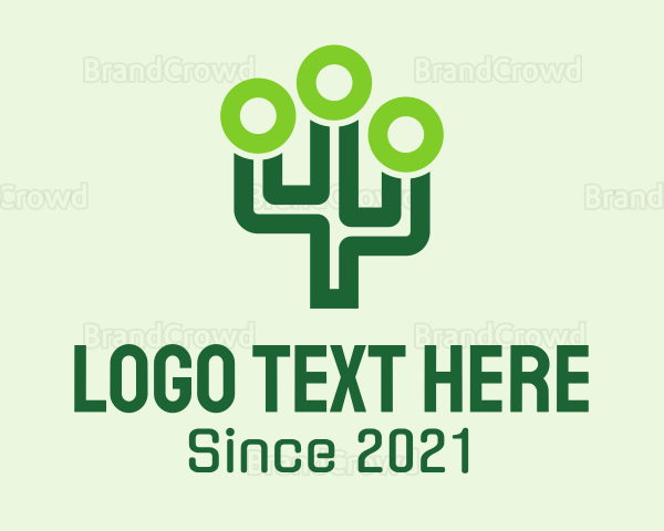 Green Digital Cactus Logo